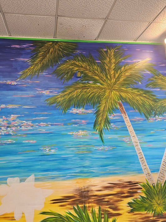 Watch This Wall Come Alive — Heta Wills' Pacific Landscapes Mural in Progress