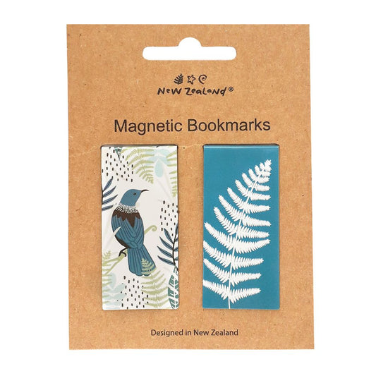 Magnetic Bookmark NZ Tui & Fern 2pc